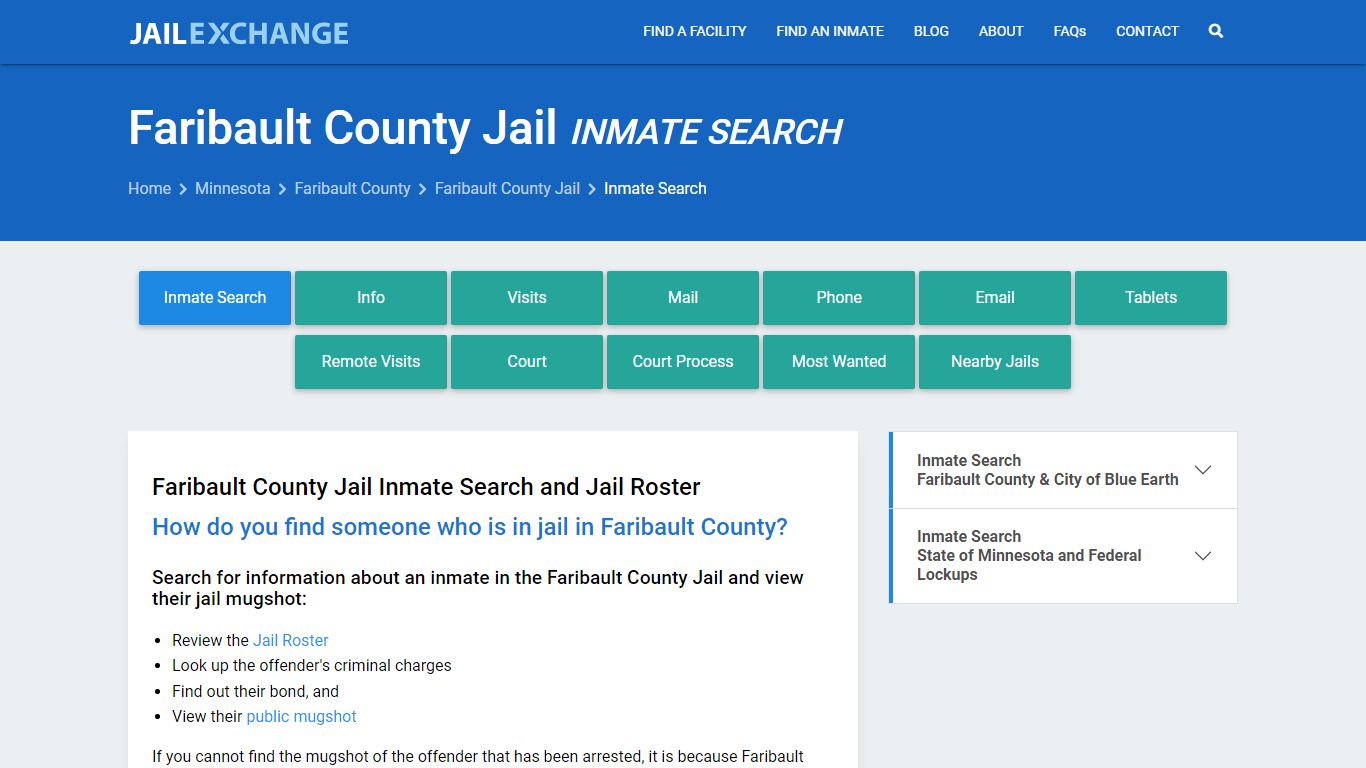 Inmate Search: Roster & Mugshots - Faribault County Jail, MN